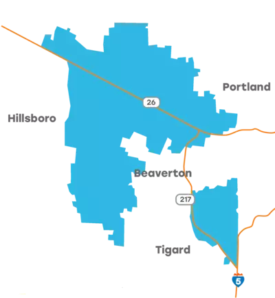 General map of TVWD's service area
