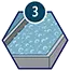 Hexagon icon of gas bubbles in a water tank
